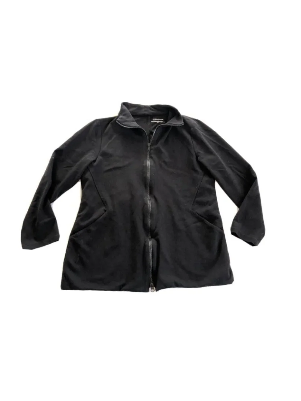 Eileen Fisher Womens Sz Small Black Zip Front Jacket Stretch Side Pockets - Picture 6 of 6